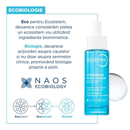Ser hidratant pentru fata Hydrabio Hyalu+, 30 ml, Bioderma 702368