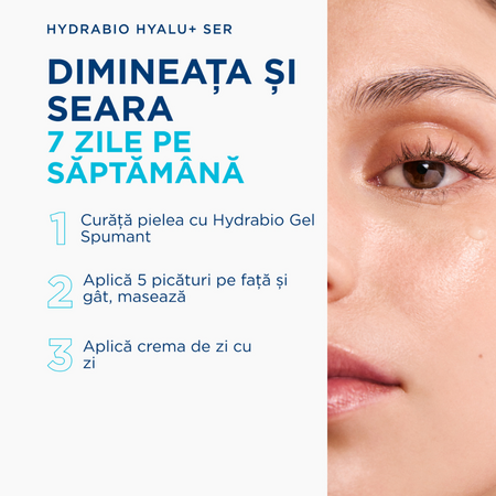 Ser hidratant pentru fata Hydrabio Hyalu+, 30 ml, Bioderma 739367