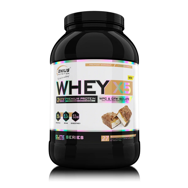 Pudra proteica Whey-X5 Bueno chocolate, 900 g, Genius Nutrition