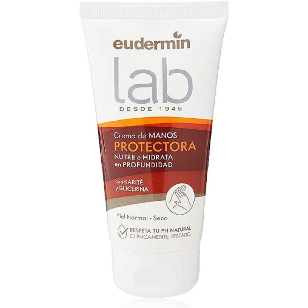 Crema protectoare pentru maini cu unt de shea si glicerina, 75 ml, Eudermin