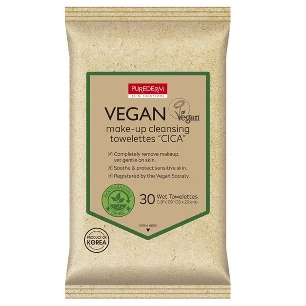 Servetele demachiante vegane Cica, 30 bucati, Purederm