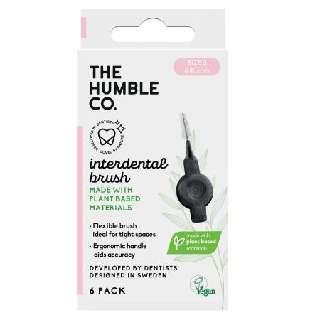 Periuta interdentala plant-based S0 Pink The Humble Co, 6 bucati