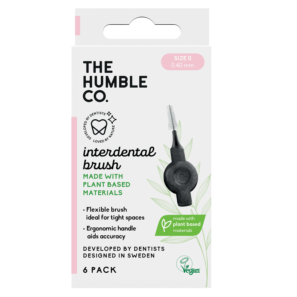 Periuta interdentala plant-based S0 Pink, 6 bucati, The Humble Co