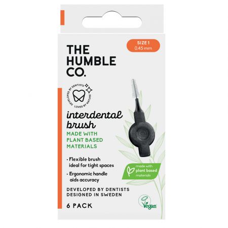 Periuta interdentala plant-based S1 Orange The Humble Co, 6 bucati