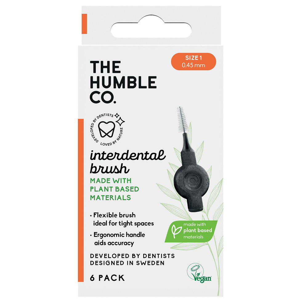 Periuta interdentala plant-based S1 Orange, 6 bucati, The Humble Co