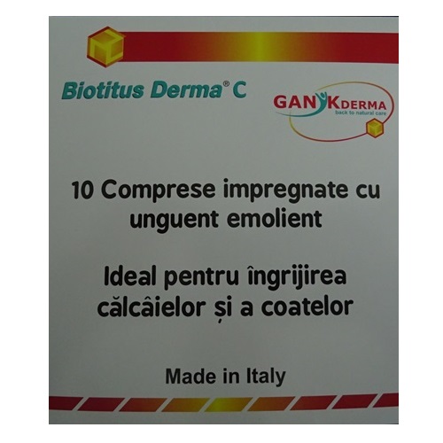 Comprese impregnate Biotitus Derma C, 10 buc, Ganikderma