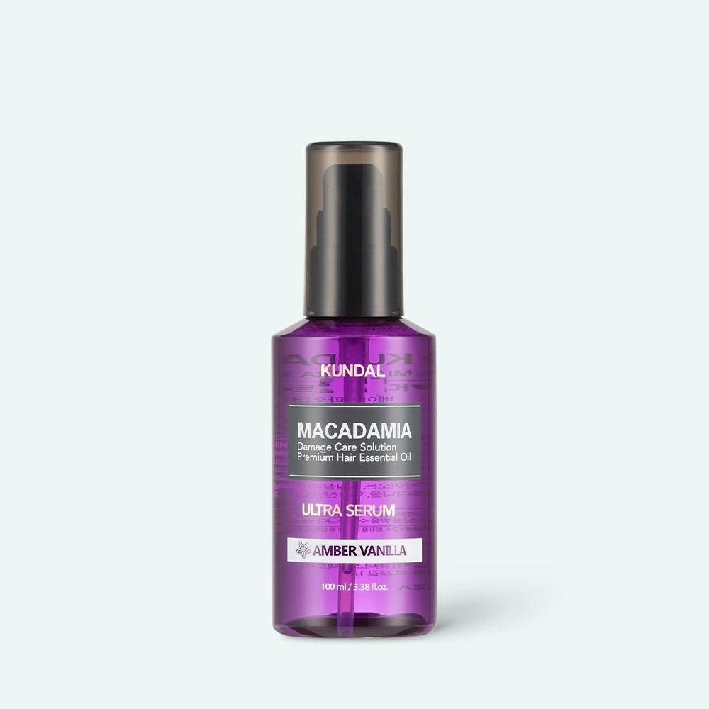 Serum pentru par Macadamia cu aroma de vanilie si chihlimbar, 100 ml, Kundal