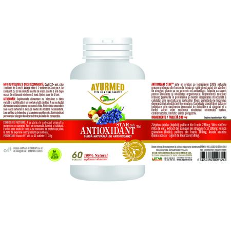 Antioxidant Star, 60 tablete, Ayurmed 697700
