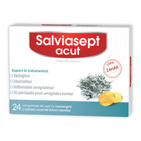 Salviasept Acut fara zahar, 24 comprimate, Zdrovit