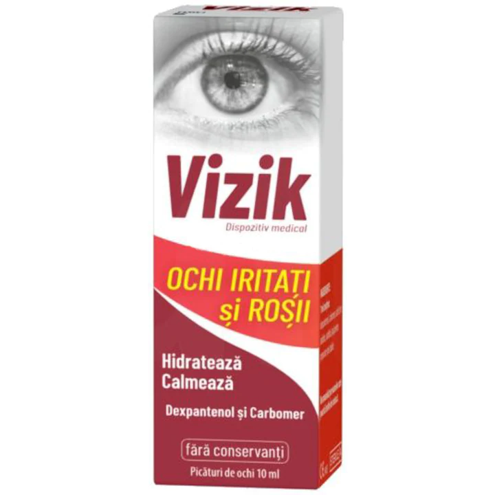 Picaturi pentru ochi iritati si rosii Vizik, 10 ml, Zdrovit