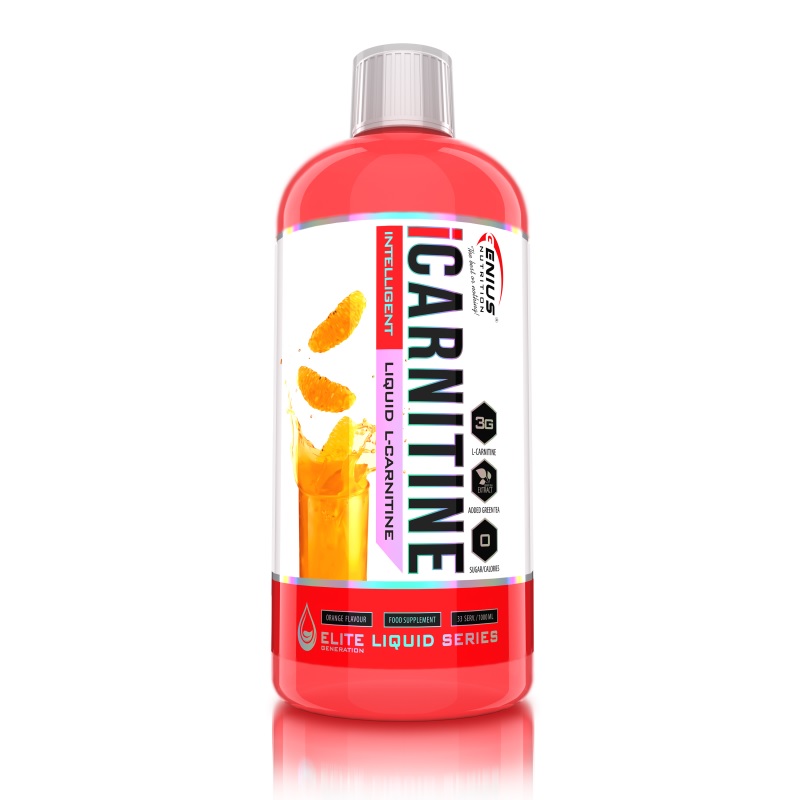 Carnitina lichida cu aroma de portocale iCarnitine Liquid, 1000 ml, Genius Nutrition