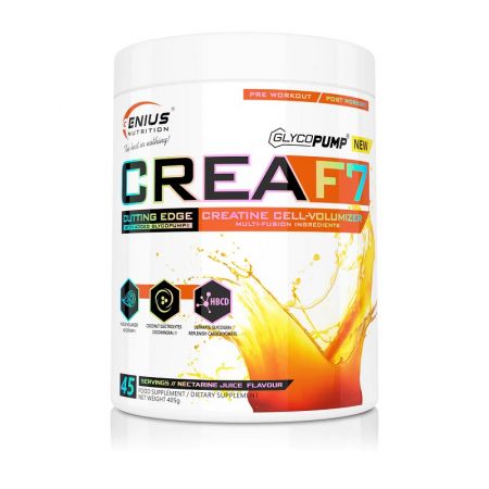 Creatina pudra cu aroma de nectarine CreaF7, 405 g, Genius Nutrition