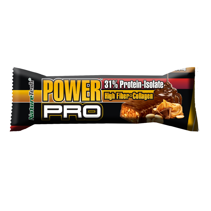 Baton energizant POWER PRO 31% proteina cu crema arahide, 80g, Nature Tech