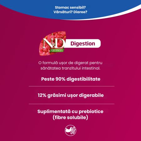 Hrana umeda cu miel si quinoa pentru caini N&D Digestion, 285 g, Farmina 700350