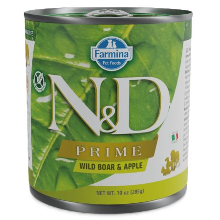 Hrana umeda cu mistret si mere pentru caini N&D Prime, 285 g, Farmina