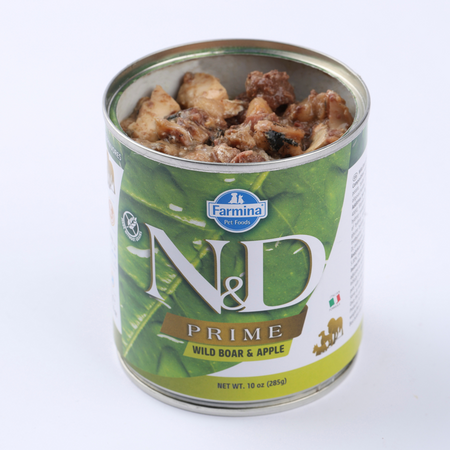 Hrana umeda cu mistret si mere pentru caini N&D Prime, 285 g, Farmina 700331
