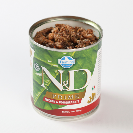 Hrana umeda cu pui si rodie pentru caini N&D Prime, 285 g, Farmina 700292