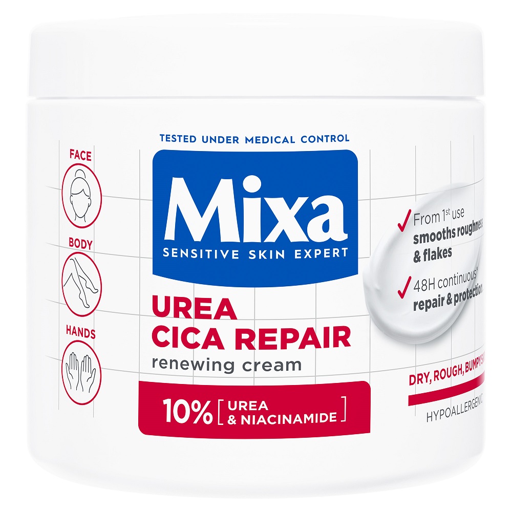 Crema cu efect regenerator pentru fata si corp Urea Cica Repair, 400 ml, Mixa