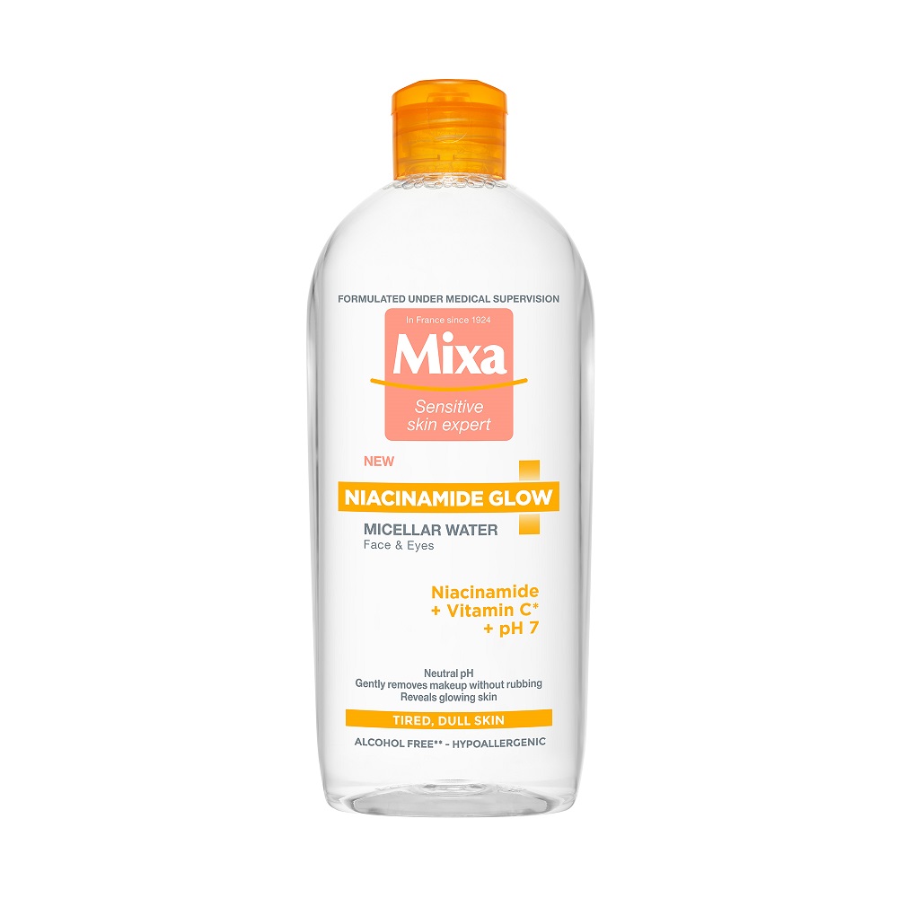 Apa micelara cu efect de iluminare Niacinamide Glow, 400 ml, Mixa