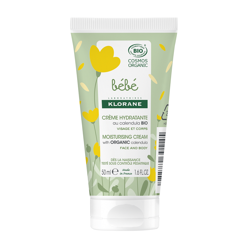 Crema hidratanta bio pentru corp si fata, 50 ml, Klorane Bebe