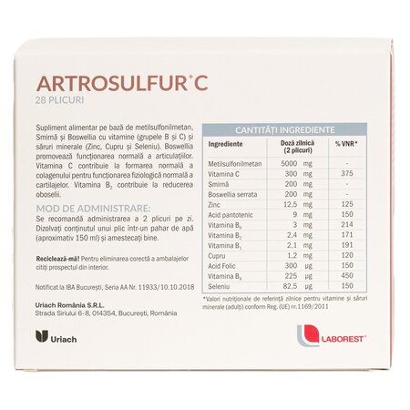 Artrosulfur C, 28 plicuri, Laborest Italia 721256
