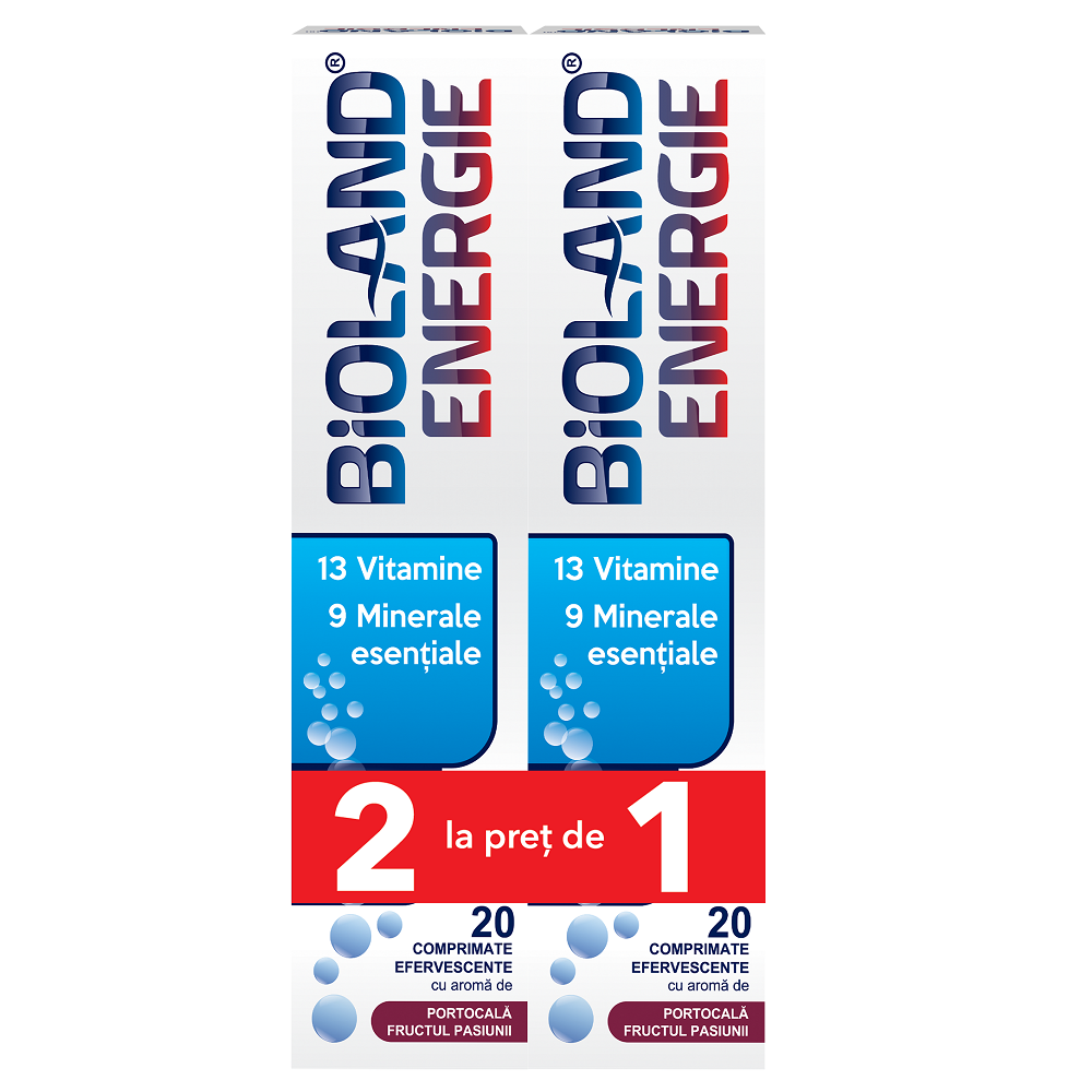 Pachet Bioland Energie, 20+20 comprimate efervescente, Biofarm