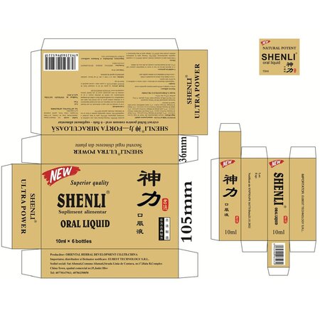 Supliment pentru potenta Shenli Oral Liquid Ultra Power, 6 fiole x 10 ml, Oriental Herbal 706776