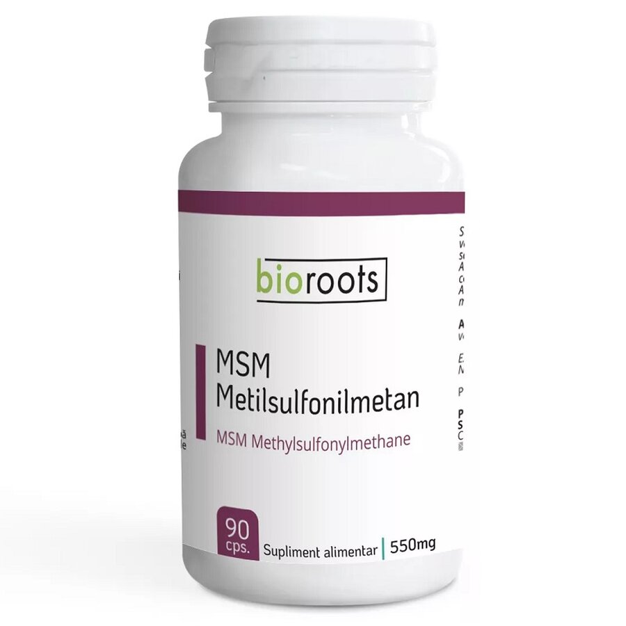 Empty Bio Msm MSM, 550 mg, 90 capsule vegetale, Bioroots : Farmacia Tei online