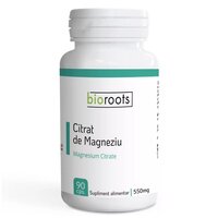 Citrat de magneziu, 550 mg, 90 capsule vegetale, Bioroots