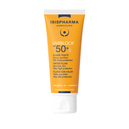 Fluid nuantator UVEBLOCK SPF 50+ Tinted Fluid, 40 ml, Isis Pharma