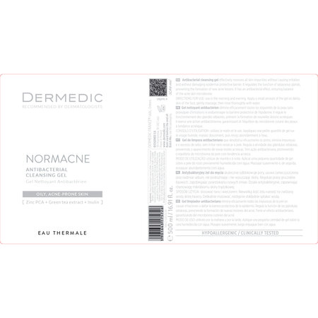 Gel de curatare antibacterian pentru fata Normacne, 500 ml, Dermedic 707836