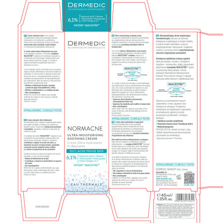 Crema de fata calmanta si ultrahidratanta Normacne, 40 ml, Dermedic 707788