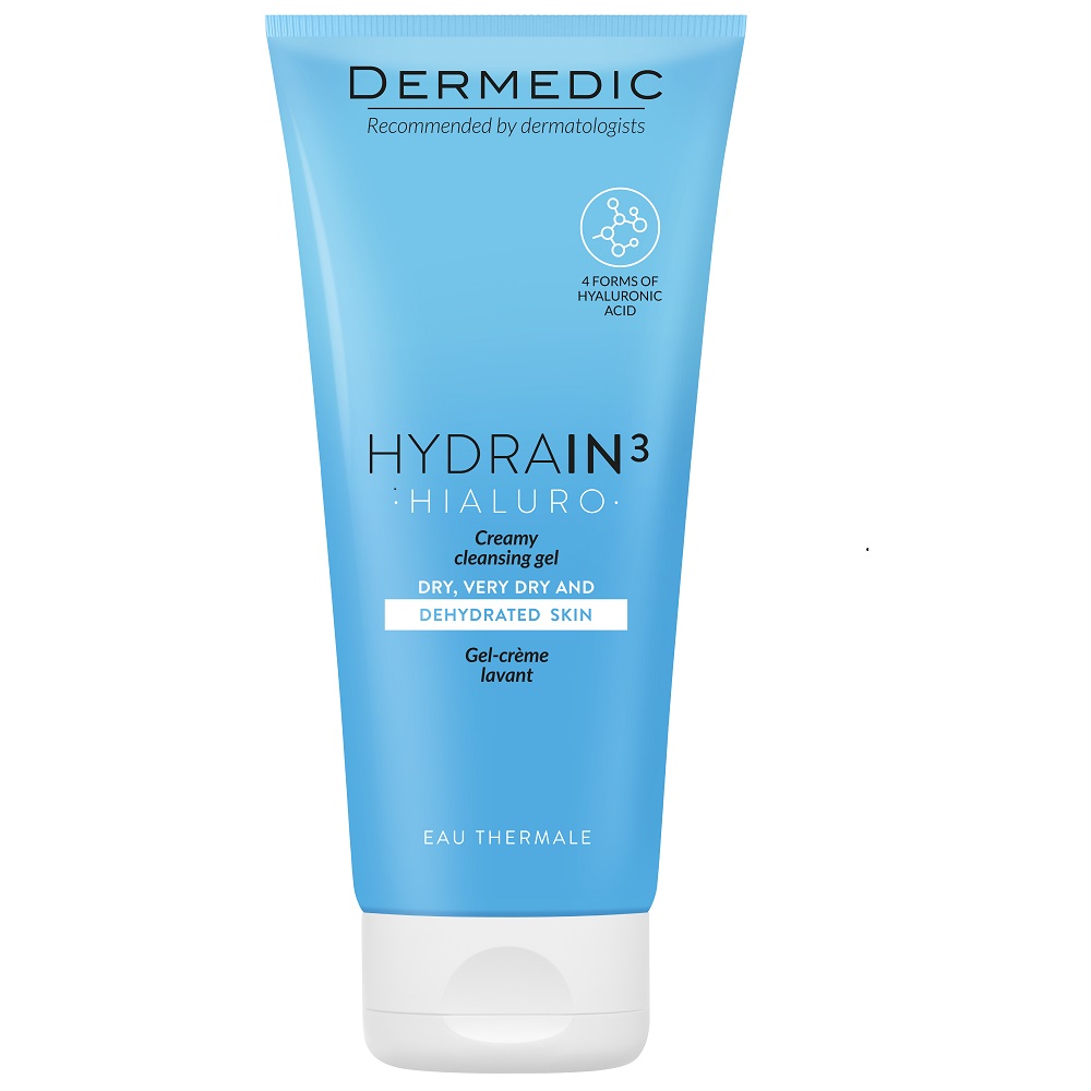 Gel cremos de curatare pentru fata Hydrain3 Hialuro, 200 ml, Dermedic