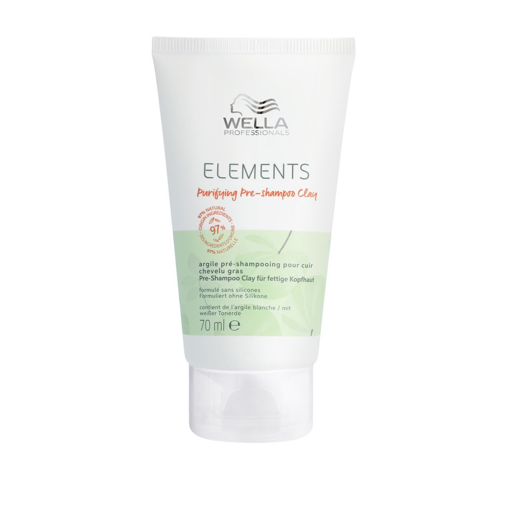 Tratament pre-samponare cu argila pentru scalpul gras, Elements Pre-Shampooing Clay, 70 ml, Wella Professionals