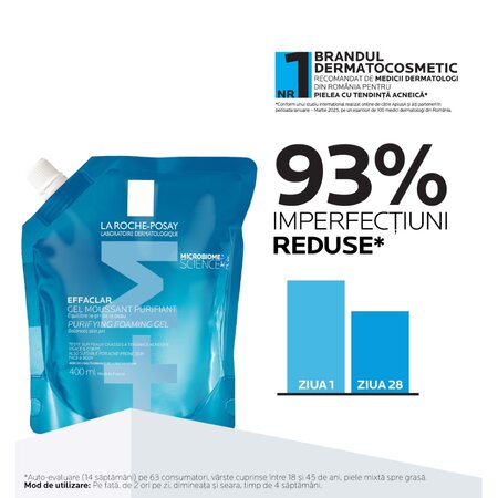 Rezerva gel spumant purifiant Effaclar +M, 400 ml, La Roche-Posay 750918