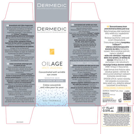 Crema concentrata antirid pentru conturul ochilor Oilage, 15 ml, Dermedic 707794