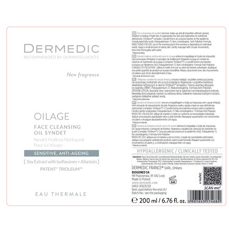 Ulei de fata pentru curatare Syndet Oilage, 200 ml, Dermedic 707800