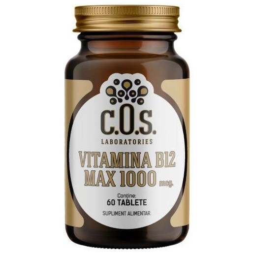 Vitamina B12 MAX, 1000mcg, 60 tablete, COS Laboratories