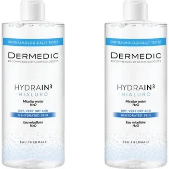 Pachet Apa micelara H2O DuoPack Hydrain3 Hialuro, 2x500 ml, Dermedic