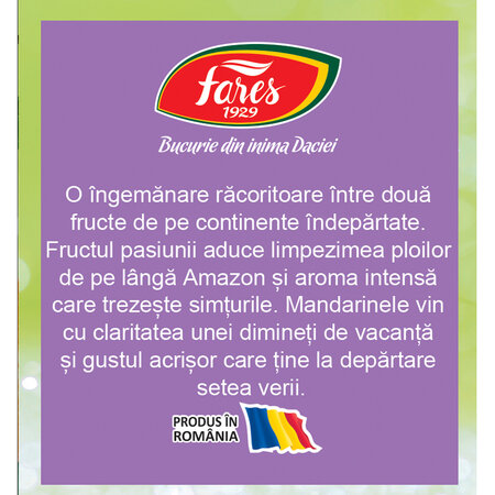 Ceai rece cu fructul pasiunii si mandarine, 12 plicuri, Fares 621007