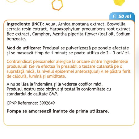 Spray pentru articulatii Venoxin Artrospray, 50 ml, Doza de Sanatate 602186