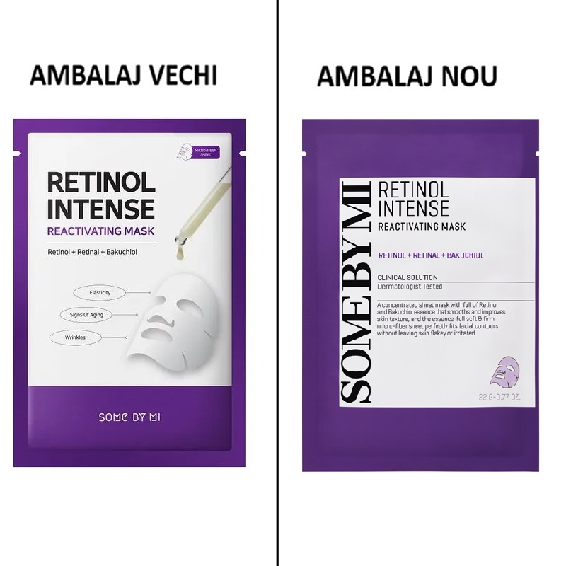 Masca tip servetel anti-imbatranire cu retinol, 22 g, Some By Mi