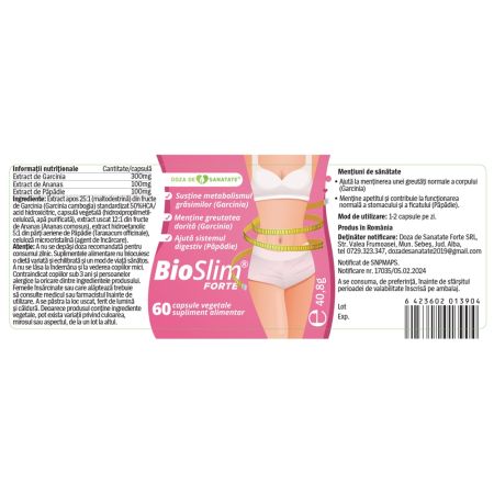 Bioslim Forte, 60 capsule, Doza de Sanatate 651154
