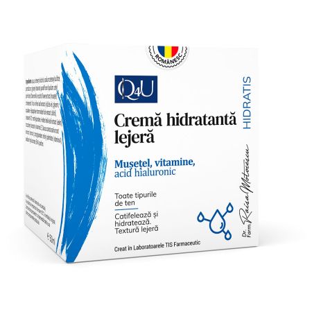 Crema hidratanta cu vitamine, musetel si acid hialuronic Hidratis Q4U, 50 ml, Tis Farmaceutic