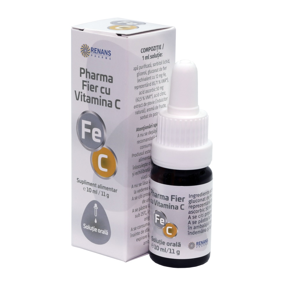 Fier cu vitamina C solutie orala, 10 ml, v