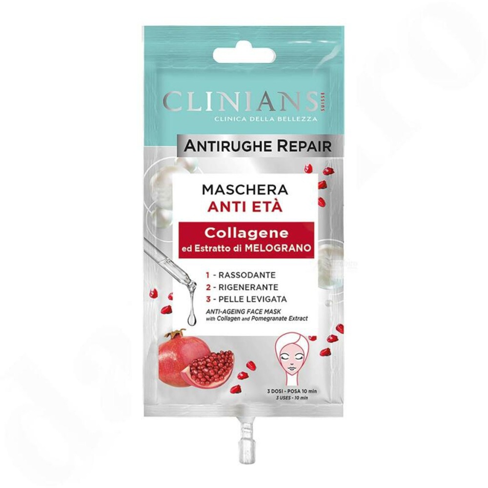 Masca reparatoare antirid cu colagen si extract de rodie Antirughe Repair, 15 ml, Clinians
