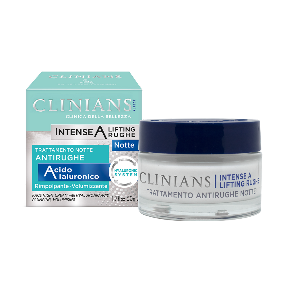 Tratament antirid pentru noapte cu acid hialuronic Intense A, 50 ml, Clinians