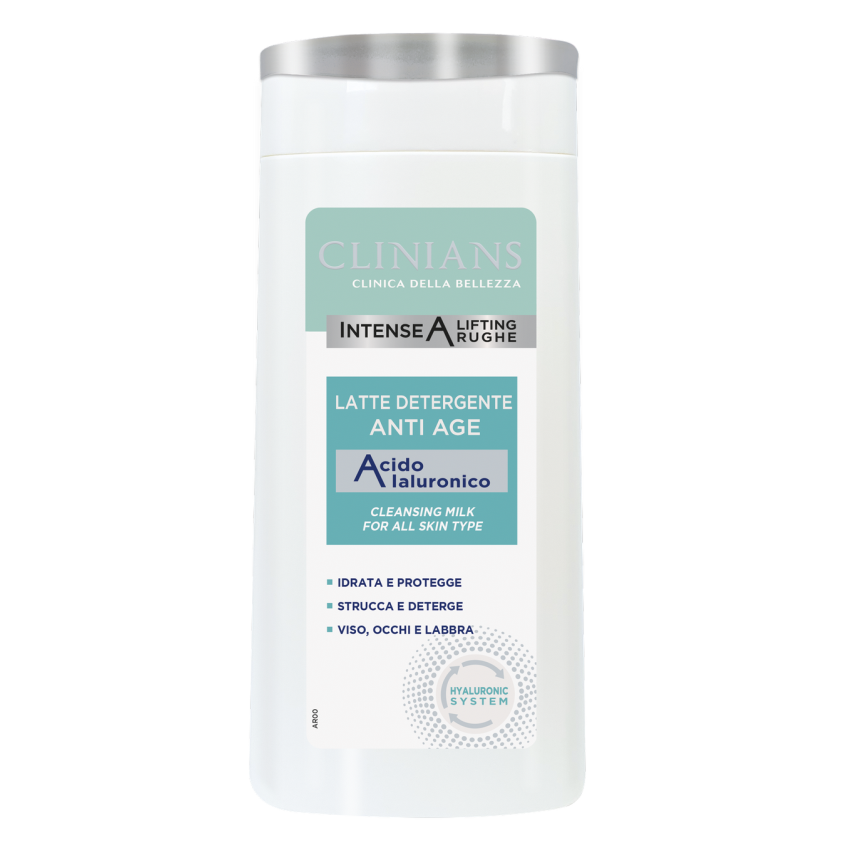 Lapte demachiant antiage cu acid hialuronic Intense A, 200 ml, Clinians
