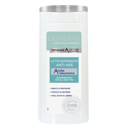 Lapte demachiant antiage cu acid hialuronic, 200 ml, Clinians