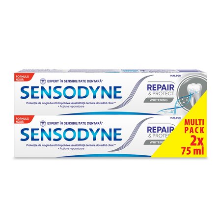 Pachet Pasta de dinti Repair & Protect Whitening, 75 ml + 75 ml, Sensodyne
